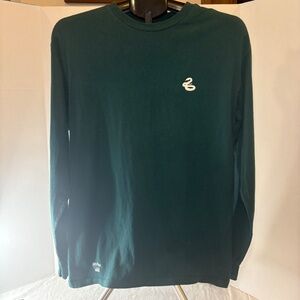 Vans X Harry Potter Long Sleeve Slytherin Green Graphics Down Arm T-Shirt Medium